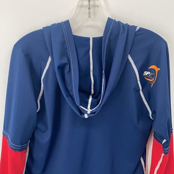 Sun Protection Boys Navy & Red Full Zip Long Sleeve Hoody Size 12 - Picture 8 of 10